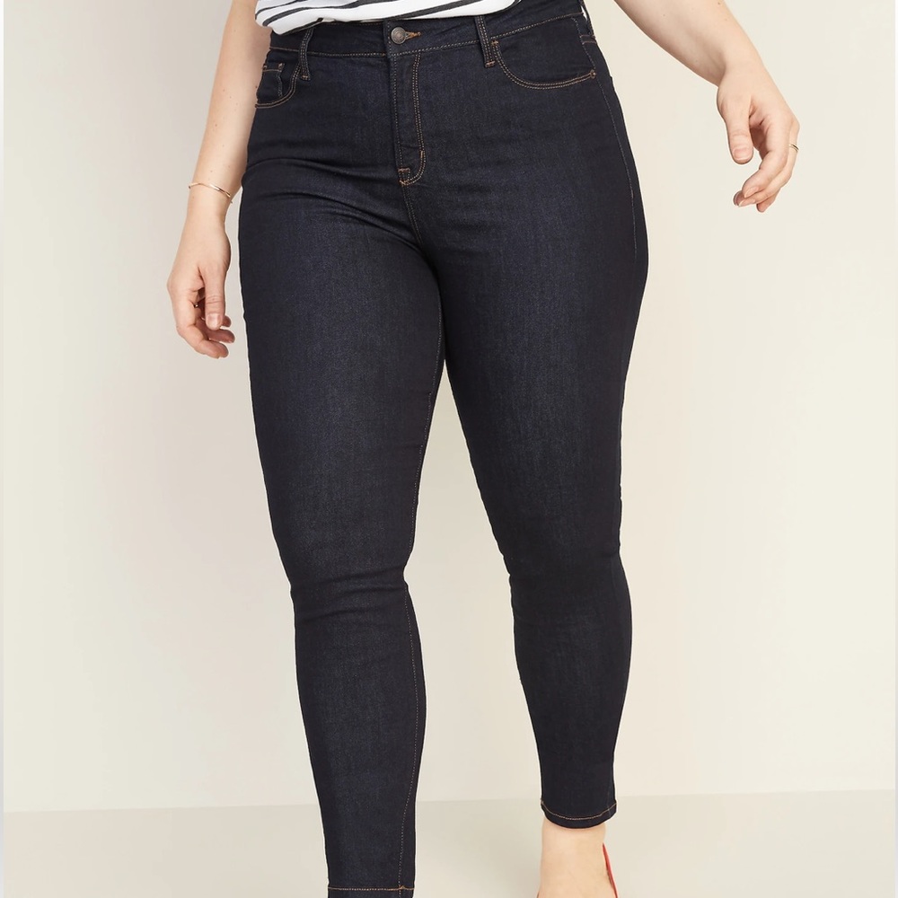 Old Navy High-Waisted Super Skinny Jeans, Size 22 regular, deep rinse